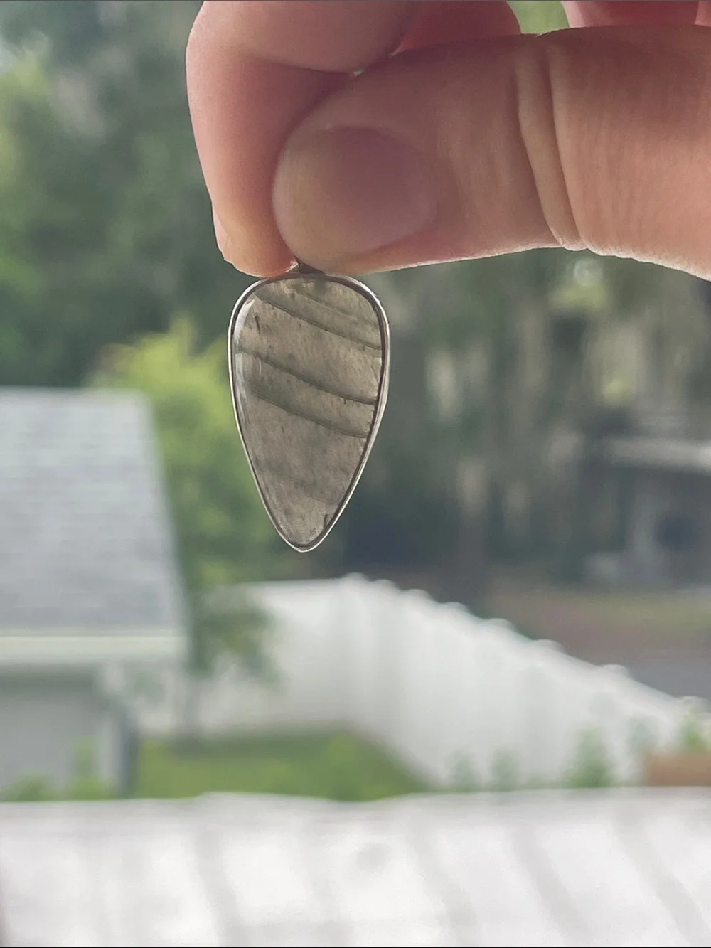 Sterling Silver Labradorite Teardrop Pendant in Blue
